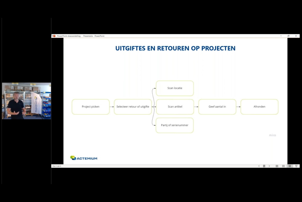 Uitgiftes en retouren op projecten in Scanmodule AFAS logistiek
