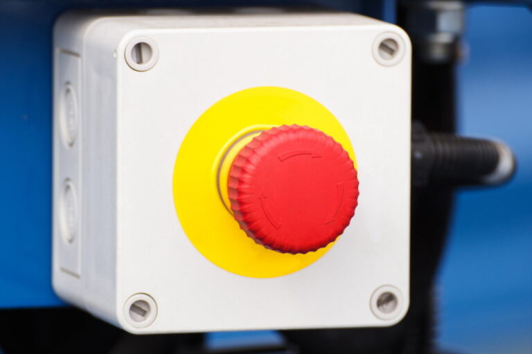 Emergency stop button yellow schield with no text